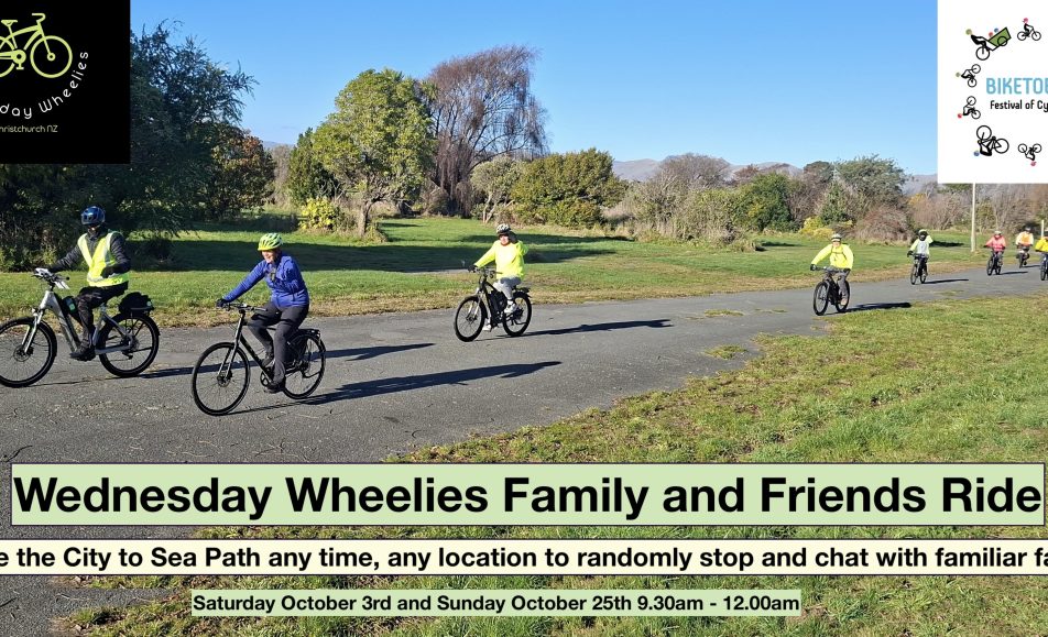 Flier for Wed Wheelies weekend rides