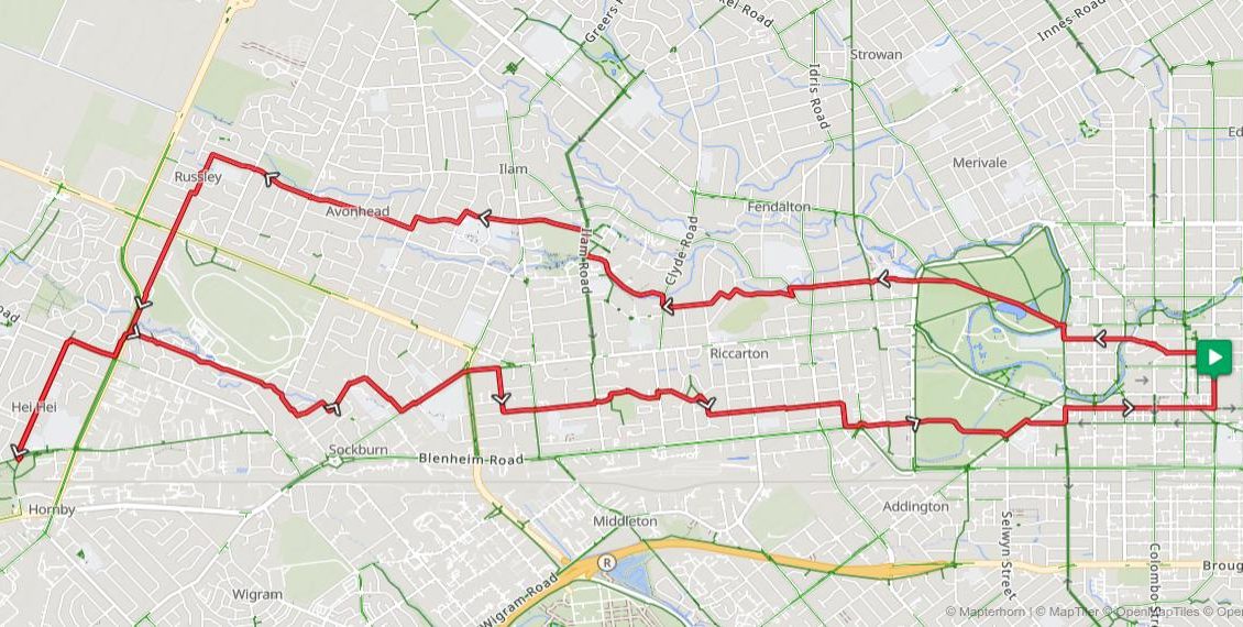 Sunday cycles - route to the west