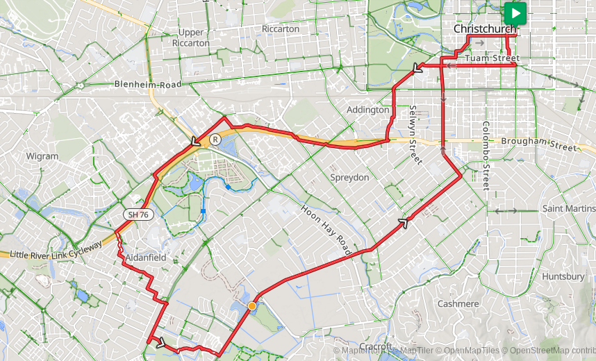 Sunday cycle route - southwest